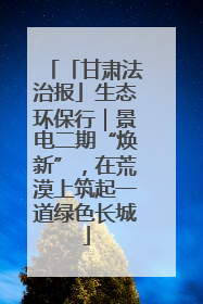 「甘肃法治报」生态环保行｜景电二期“焕新”，在荒漠上筑起一道绿色长城