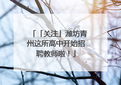 「关注」潍坊青州这所高中开始招聘教师啦！
