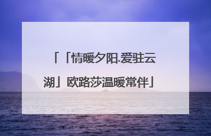 「情暖夕阳.爱驻云湖」欧路莎温暖常伴
