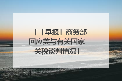 「早报」商务部回应美与有关国家关税谈判情况