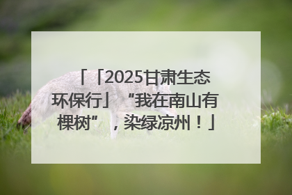 「2025甘肃生态环保行」“我在南山有棵树”，染绿凉州！