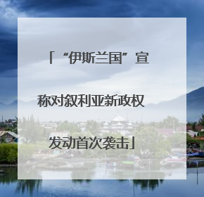 “伊斯兰国”宣称对叙利亚新政权发动首次袭击