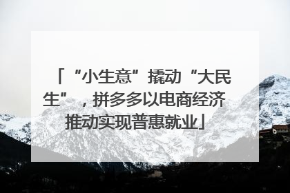 “小生意”撬动“大民生”，拼多多以电商经济推动实现普惠就业