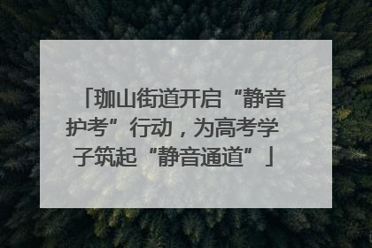 珈山街道开启“静音护考”行动，为高考学子筑起“静音通道”