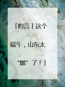 灼言丨这个端午，山东太“燃”了！