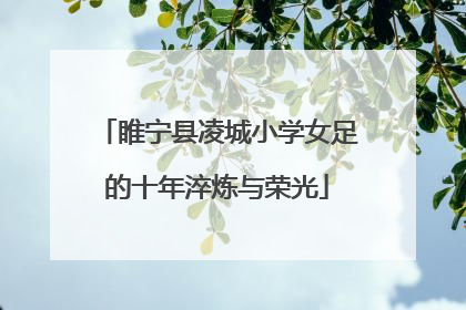 睢宁县凌城小学女足的十年淬炼与荣光