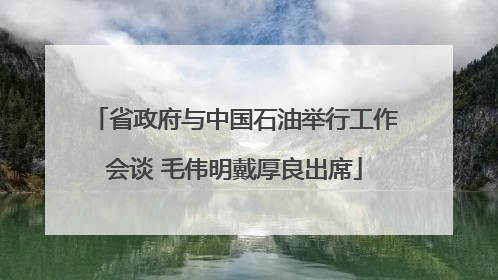 省政府与中国石油举行工作会谈 毛伟明戴厚良出席