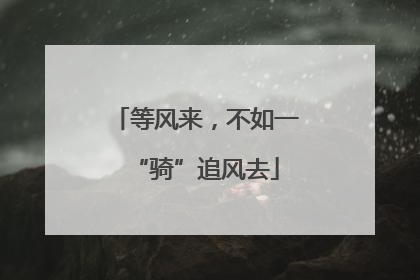 等风来，不如一“骑”追风去