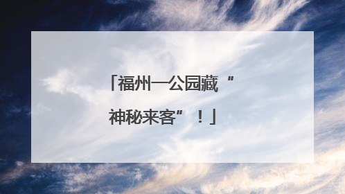 福州一公园藏“神秘来客”！