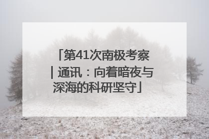 第41次南极考察｜通讯：向着暗夜与深海的科研坚守