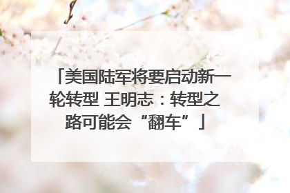 美国陆军将要启动新一轮转型 王明志：转型之路可能会“翻车”