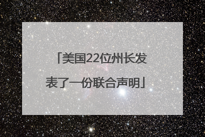 美国22位州长发表了一份联合声明