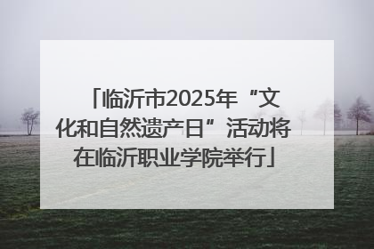 临沂市2025年“文化和自然遗产日”活动将在临沂职业学院举行