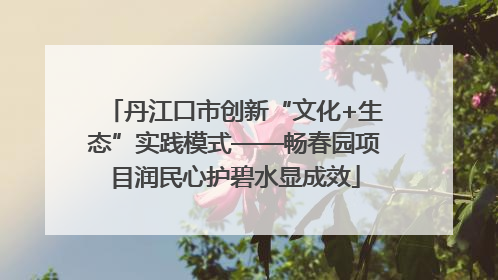 丹江口市创新“文化+生态”实践模式——畅春园项目润民心护碧水显成效