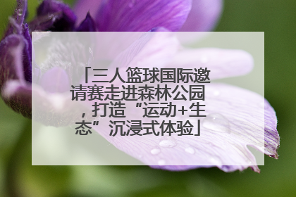 三人篮球国际邀请赛走进森林公园，打造“运动+生态”沉浸式体验