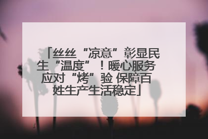 丝丝“凉意”彰显民生“温度”！暖心服务应对“烤”验 保障百姓生产生活稳定