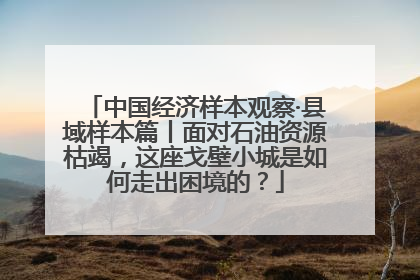 中国经济样本观察·县域样本篇丨面对石油资源枯竭，这座戈壁小城是如何走出困境的？