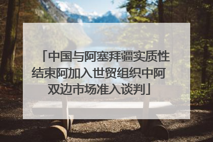 中国与阿塞拜疆实质性结束阿加入世贸组织中阿双边市场准入谈判