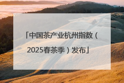 中国茶产业杭州指数（2025春茶季）发布