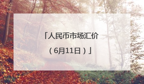 人民币市场汇价（6月11日）