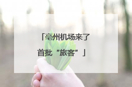 亳州机场来了首批“旅客”