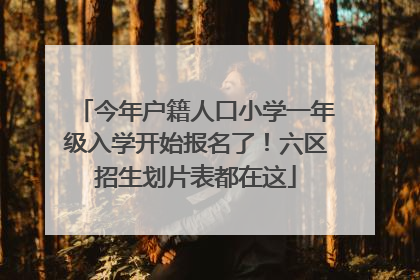 今年户籍人口小学一年级入学开始报名了！六区招生划片表都在这