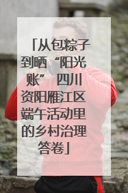 从包粽子到晒“阳光账” 四川资阳雁江区端午活动里的乡村治理答卷