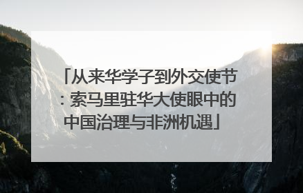 从来华学子到外交使节：索马里驻华大使眼中的中国治理与非洲机遇