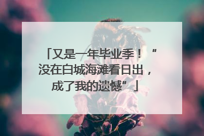 又是一年毕业季！“没在白城海滩看日出，成了我的遗憾”