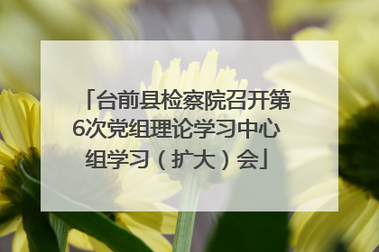 台前县检察院召开第6次党组理论学习中心组学习（扩大）会