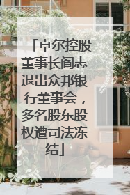 卓尔控股董事长阎志退出众邦银行董事会，多名股东股权遭司法冻结