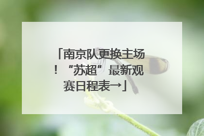 南京队更换主场！“苏超”最新观赛日程表→