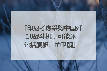 印尼考虑采购中国歼-10战斗机，可能还包括舰艇、护卫舰