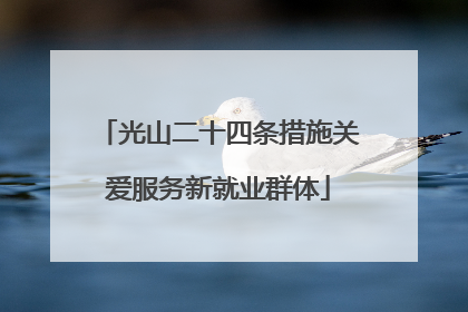光山二十四条措施关爱服务新就业群体