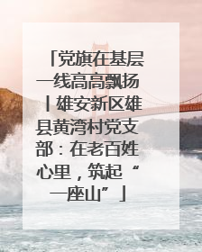 党旗在基层一线高高飘扬丨雄安新区雄县黄湾村党支部：在老百姓心里，筑起“一座山”
