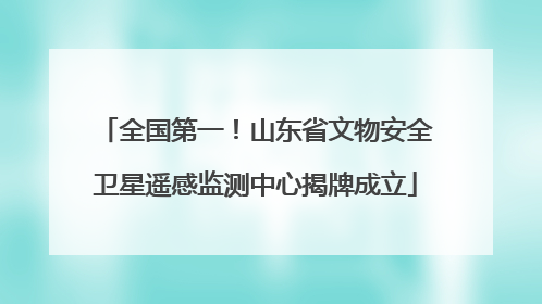 全国第一！山东省文物安全卫星遥感监测中心揭牌成立