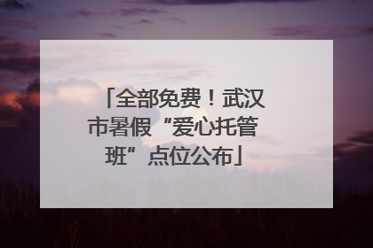 全部免费！武汉市暑假“爱心托管班”点位公布