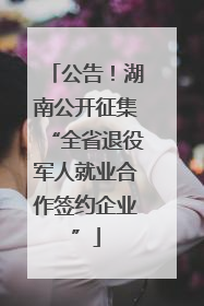 公告！湖南公开征集“全省退役军人就业合作签约企业”