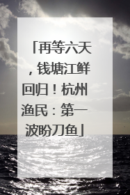 再等六天，钱塘江鲜回归！杭州渔民：第一波盼刀鱼