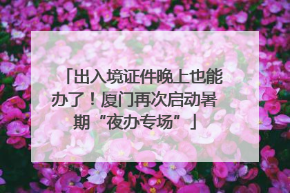 出入境证件晚上也能办了！厦门再次启动暑期“夜办专场”