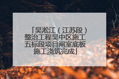 吴淞江（江苏段）整治工程吴中区施工五标段项目闸室底板施工浇筑完成