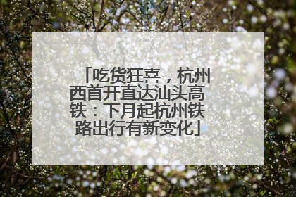 吃货狂喜，杭州西首开直达汕头高铁：下月起杭州铁路出行有新变化