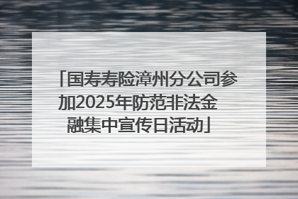 国寿寿险漳州分公司参加2025年防范非法金融集中宣传日活动