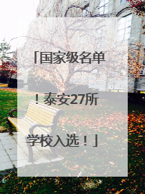 国家级名单！泰安27所学校入选！
