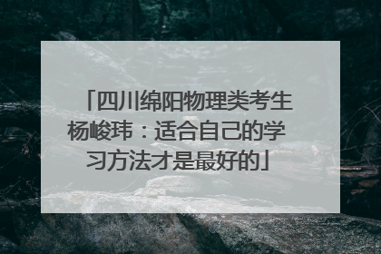 四川绵阳物理类考生杨峻玮：适合自己的学习方法才是最好的
