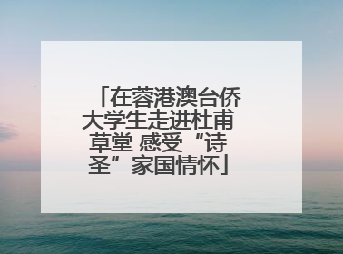 在蓉港澳台侨大学生走进杜甫草堂 感受“诗圣”家国情怀