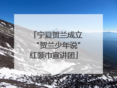 宁夏贺兰成立“贺兰少年说”红领巾宣讲团