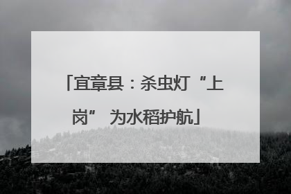 宜章县：杀虫灯“上岗” 为水稻护航