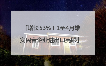增长53%！1至4月雄安民营企业进出口亮眼