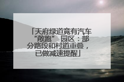 天府绿道竟有汽车“敞跑” 园区：部分路段和村道重叠，已做减速提醒